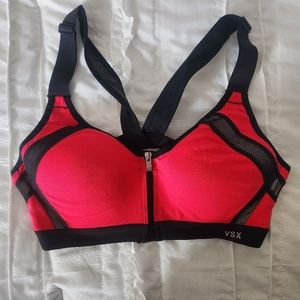 VSX push up sports bra with front zipper